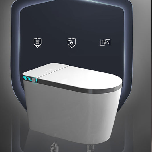 White Contemporary Foot Sensor Ceramic with Heated Seat Smart Toilet Clearhalo 'Bathroom Remodel & Bathroom Fixtures' 'Bidets' 'Home Improvement' 'home_improvement' 'home_improvement_bidets' 'Toilets & Bidets' 7758389