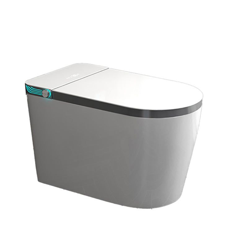 White Contemporary Foot Sensor Ceramic with Heated Seat Smart Toilet Clearhalo 'Bathroom Remodel & Bathroom Fixtures' 'Bidets' 'Home Improvement' 'home_improvement' 'home_improvement_bidets' 'Toilets & Bidets' 7758391