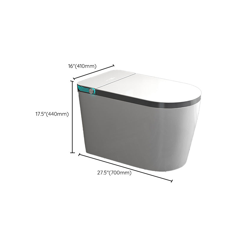 White Contemporary Foot Sensor Ceramic with Heated Seat Smart Toilet Clearhalo 'Bathroom Remodel & Bathroom Fixtures' 'Bidets' 'Home Improvement' 'home_improvement' 'home_improvement_bidets' 'Toilets & Bidets' 7758394