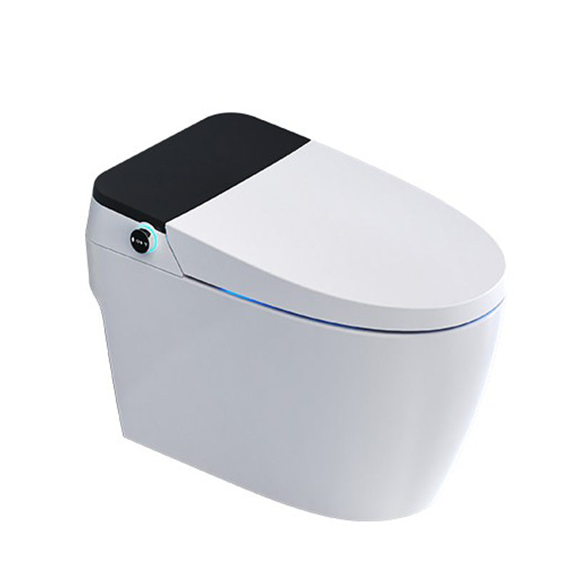 Foot Sensor Ceramic Contemporary Temperature Control Floor Mount Bidet Black/ White Clearhalo 'Bathroom Remodel & Bathroom Fixtures' 'Bidets' 'Home Improvement' 'home_improvement' 'home_improvement_bidets' 'Toilets & Bidets' 7758442