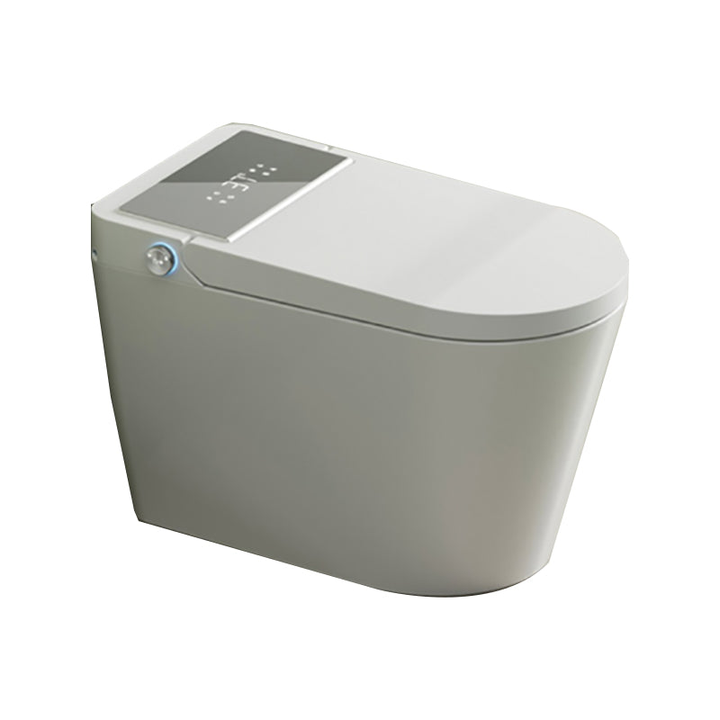 White Ceramic Elongated Foot Sensor with Heated Seat Floor Mount Bidet Clearhalo 'Bathroom Remodel & Bathroom Fixtures' 'Bidets' 'Home Improvement' 'home_improvement' 'home_improvement_bidets' 'Toilets & Bidets' 7758472