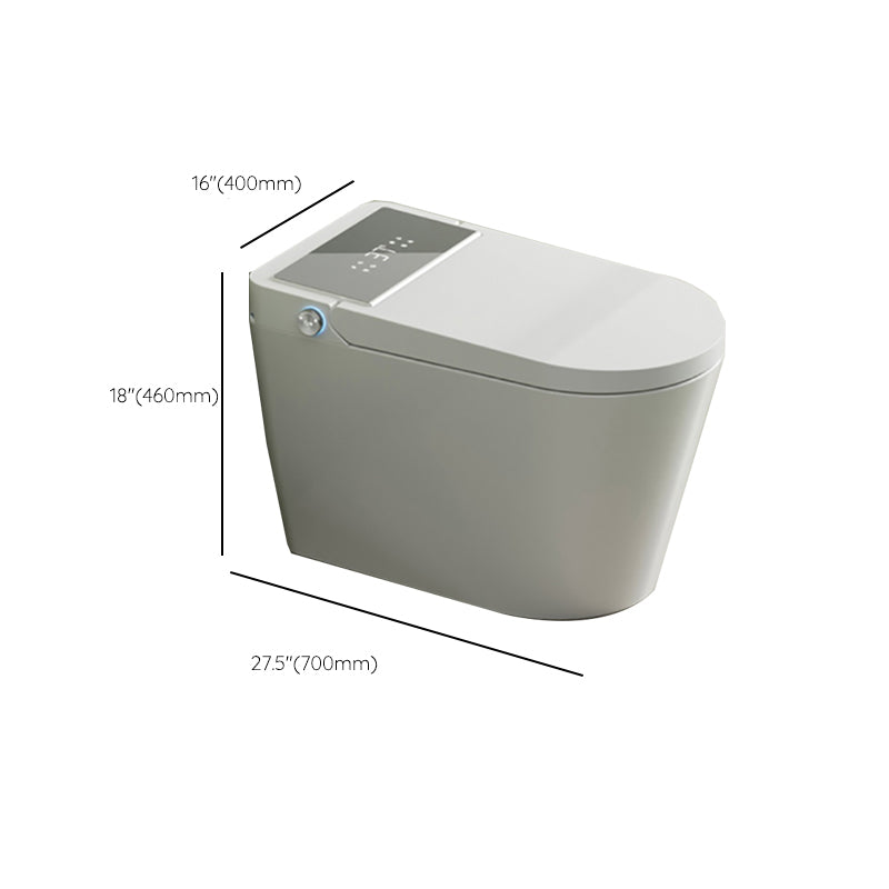 White Ceramic Elongated Foot Sensor with Heated Seat Floor Mount Bidet Clearhalo 'Bathroom Remodel & Bathroom Fixtures' 'Bidets' 'Home Improvement' 'home_improvement' 'home_improvement_bidets' 'Toilets & Bidets' 7758478