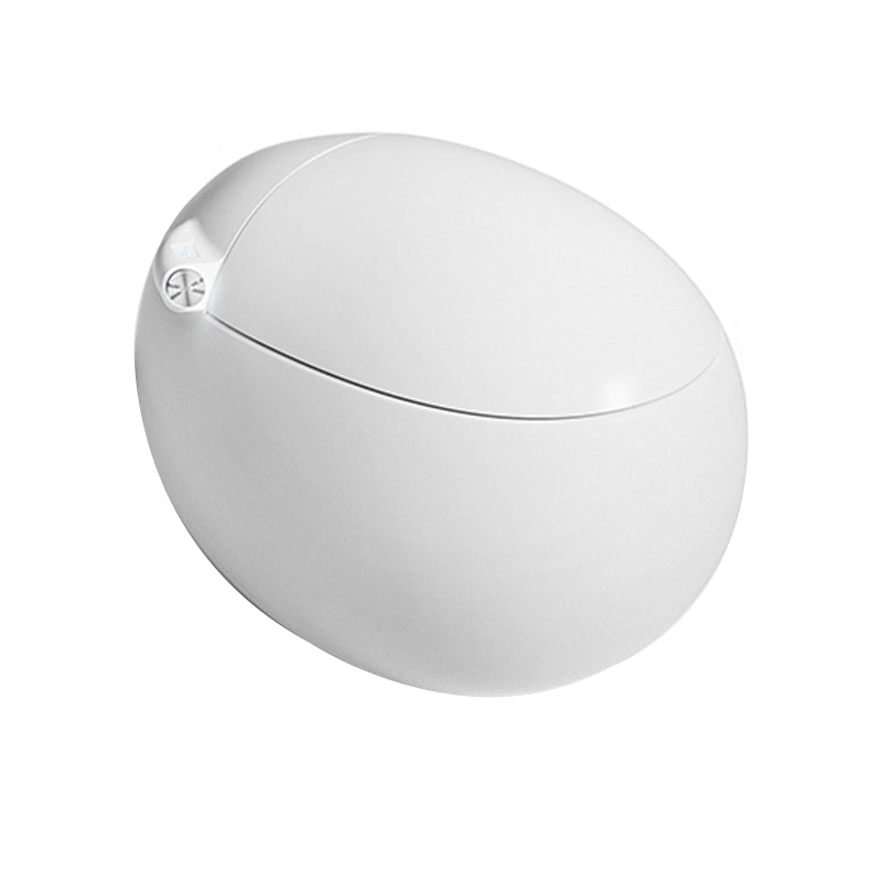 Round White Ceramic Foot Sensor Contemporary with Heated Seat Floor Mount Bidet Clearhalo 'Bathroom Remodel & Bathroom Fixtures' 'Bidets' 'Home Improvement' 'home_improvement' 'home_improvement_bidets' 'Toilets & Bidets' 7758495
