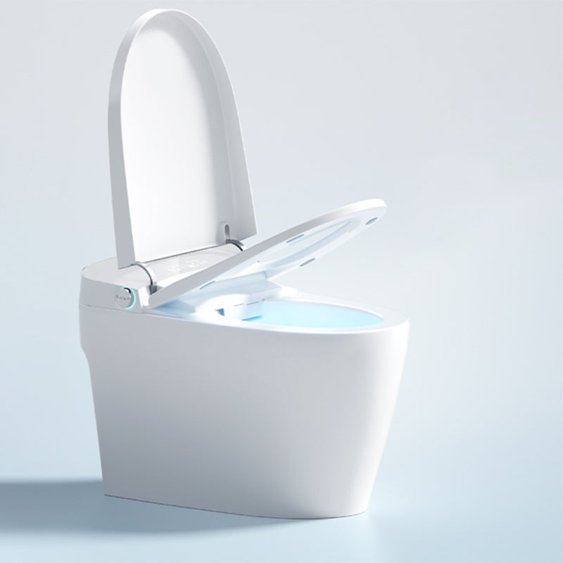 White Ceramic Contemporary Foot Sensor with Heated Seat Floor Mount Bidet Clearhalo 'Bathroom Remodel & Bathroom Fixtures' 'Bidets' 'Home Improvement' 'home_improvement' 'home_improvement_bidets' 'Toilets & Bidets' 7758541