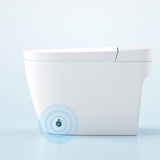 White Ceramic Contemporary Foot Sensor with Heated Seat Floor Mount Bidet Clearhalo 'Bathroom Remodel & Bathroom Fixtures' 'Bidets' 'Home Improvement' 'home_improvement' 'home_improvement_bidets' 'Toilets & Bidets' 7758544