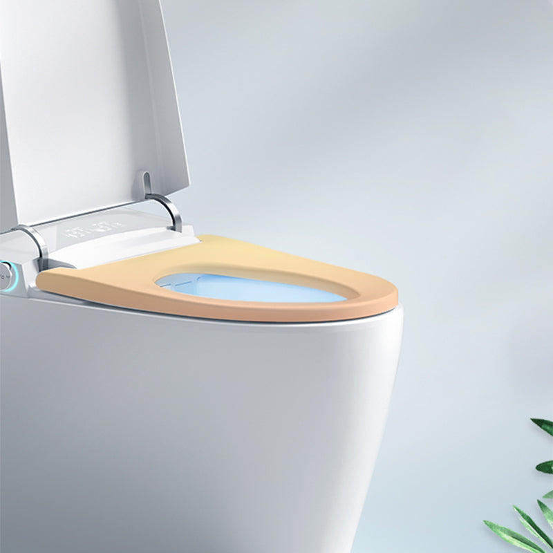 White Ceramic Contemporary Foot Sensor with Heated Seat Floor Mount Bidet Clearhalo 'Bathroom Remodel & Bathroom Fixtures' 'Bidets' 'Home Improvement' 'home_improvement' 'home_improvement_bidets' 'Toilets & Bidets' 7758545