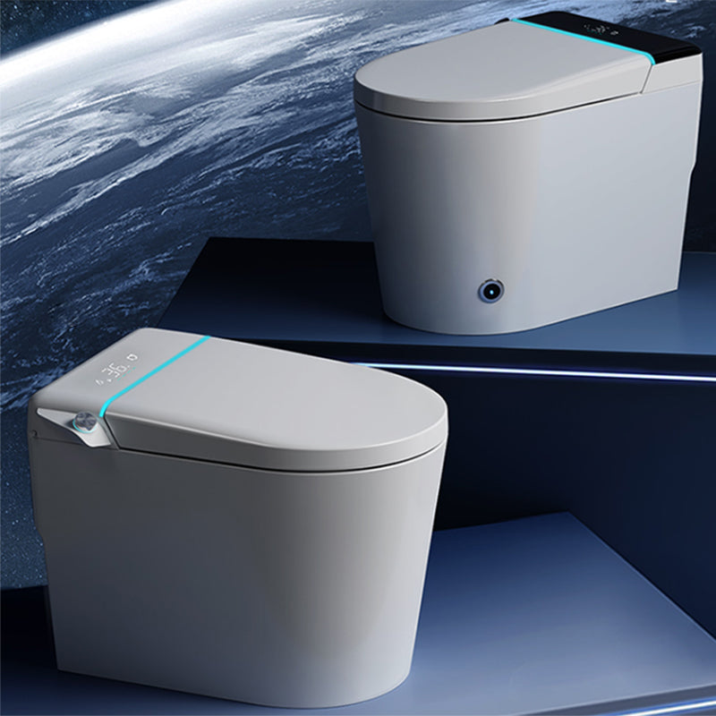 Foot Sensor Ceramic Heated Seat Elongated Contemporary Floor Standing Bidet Clearhalo 'Bathroom Remodel & Bathroom Fixtures' 'Bidets' 'Home Improvement' 'home_improvement' 'home_improvement_bidets' 'Toilets & Bidets' 7758656