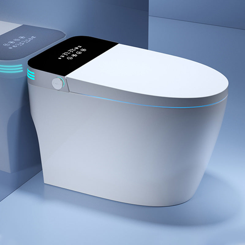 Elongated Ceramic Foot Sensor Contemporary White Floor Mount Bidet Automatic Lid( Top Configuration) Clearhalo 'Bathroom Remodel & Bathroom Fixtures' 'Bidets' 'Home Improvement' 'home_improvement' 'home_improvement_bidets' 'Toilets & Bidets' 7758684