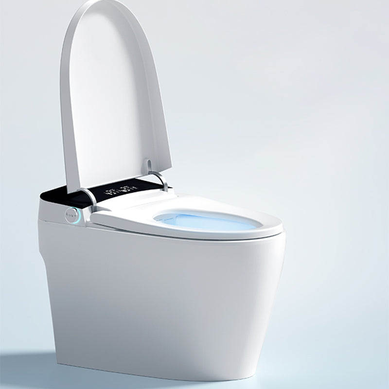 Elongated with Heated Seat Foot Sensor Contemporary White Floor Mount Bidet Clearhalo 'Bathroom Remodel & Bathroom Fixtures' 'Bidets' 'Home Improvement' 'home_improvement' 'home_improvement_bidets' 'Toilets & Bidets' 7758711