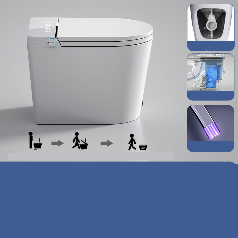 Ceramic Temperature Control White Elongated Contemporary Floor Standing Bidet Automatic Lid( Top Configuration) Wall Clearhalo 'Bathroom Remodel & Bathroom Fixtures' 'Bidets' 'Home Improvement' 'home_improvement' 'home_improvement_bidets' 'Toilets & Bidets' 7758722
