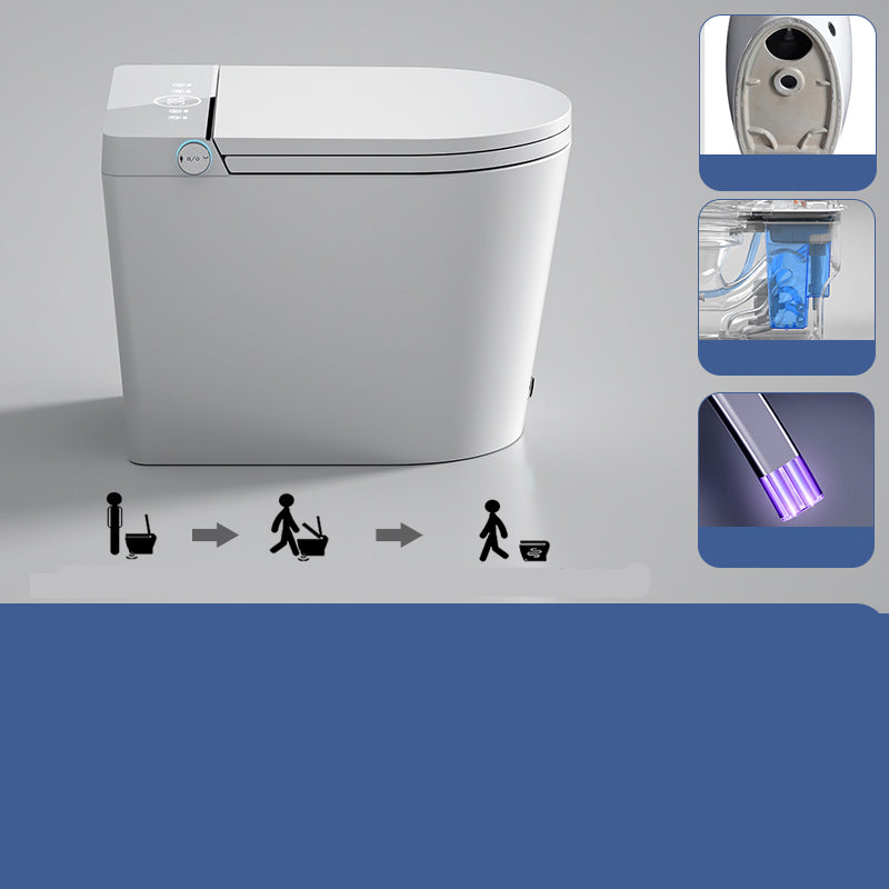 Ceramic Temperature Control White Elongated Contemporary Floor Standing Bidet Automatic Lid( Top Configuration) Floor Clearhalo 'Bathroom Remodel & Bathroom Fixtures' 'Bidets' 'Home Improvement' 'home_improvement' 'home_improvement_bidets' 'Toilets & Bidets' 7758726