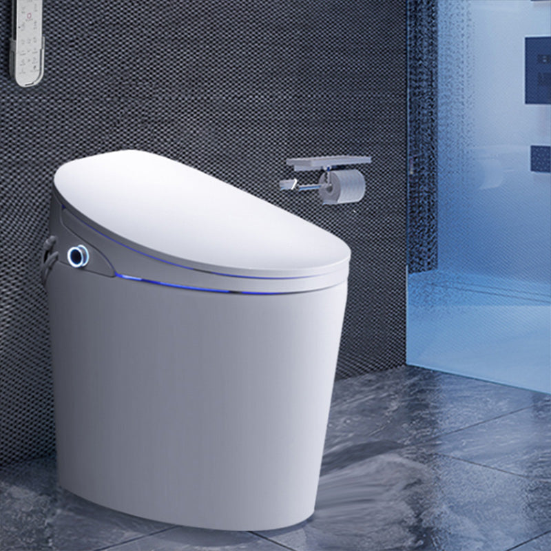 Foot Sensor Ceramic with Heated Seat Elongated Contemporary Floor Mount Bidet Clearhalo 'Bathroom Remodel & Bathroom Fixtures' 'Bidets' 'Home Improvement' 'home_improvement' 'home_improvement_bidets' 'Toilets & Bidets' 7758752