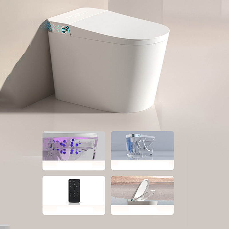 Floor Standing Bidet Ceramic Contemporary White Elongated Foot Sensor Sensor Lid (Top Configuration) No Clearhalo 'Bathroom Remodel & Bathroom Fixtures' 'Bidets' 'Home Improvement' 'home_improvement' 'home_improvement_bidets' 'Toilets & Bidets' 7758778