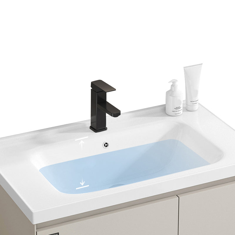 Metal Frame Vanity White Single Sink Soft Close Doors Wall Mounted Vanity with Mirror Clearhalo 'Bathroom Remodel & Bathroom Fixtures' 'Bathroom Vanities' 'bathroom_vanities' 'Home Improvement' 'home_improvement' 'home_improvement_bathroom_vanities' 7769769