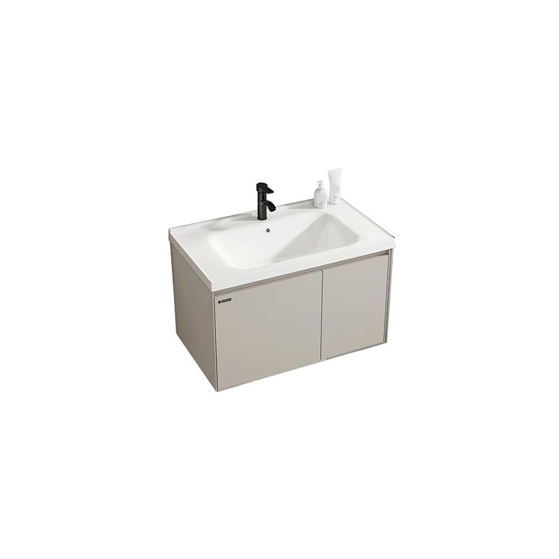 Metal Frame Vanity White Single Sink Soft Close Doors Wall Mounted Vanity with Mirror Vanity & Faucet Clearhalo 'Bathroom Remodel & Bathroom Fixtures' 'Bathroom Vanities' 'bathroom_vanities' 'Home Improvement' 'home_improvement' 'home_improvement_bathroom_vanities' 7769775