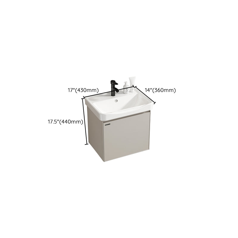 Metal Frame Vanity White Single Sink Soft Close Doors Wall Mounted Vanity with Mirror Clearhalo 'Bathroom Remodel & Bathroom Fixtures' 'Bathroom Vanities' 'bathroom_vanities' 'Home Improvement' 'home_improvement' 'home_improvement_bathroom_vanities' 7769778