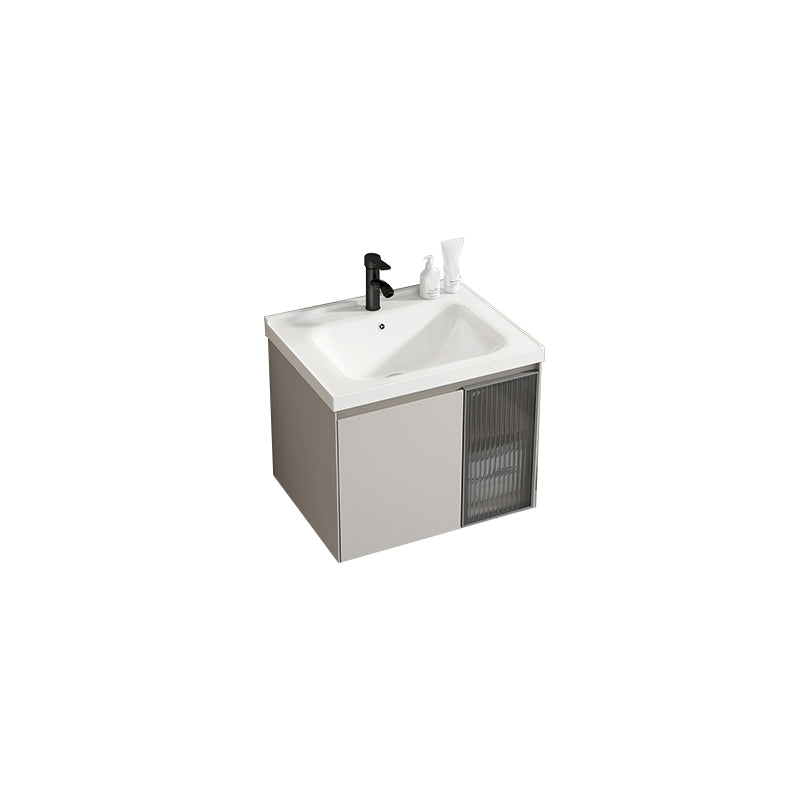 Metal Bathroom Vanity Set Single Sink Wall Mounted Bathroom Vanity Set Vanity & Faucet 24"L x 16"W x 17"H Clearhalo 'Bathroom Remodel & Bathroom Fixtures' 'Bathroom Vanities' 'bathroom_vanities' 'Home Improvement' 'home_improvement' 'home_improvement_bathroom_vanities' 7769805