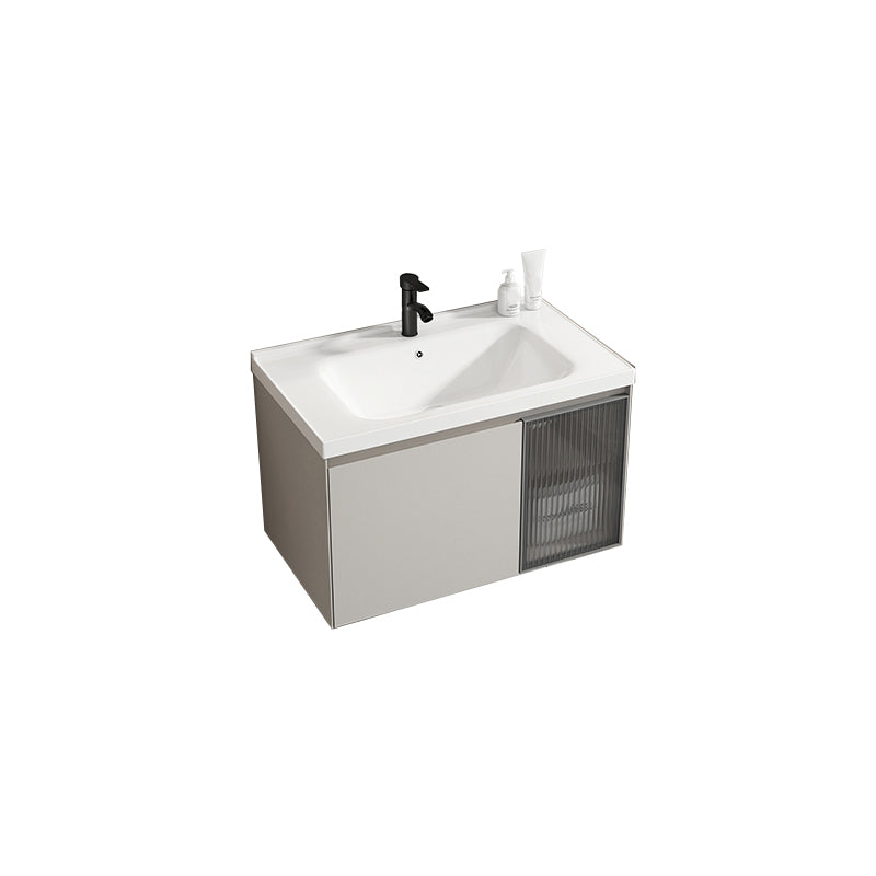 Metal Bathroom Vanity Set Single Sink Wall Mounted Bathroom Vanity Set Vanity & Faucet Clearhalo 'Bathroom Remodel & Bathroom Fixtures' 'Bathroom Vanities' 'bathroom_vanities' 'Home Improvement' 'home_improvement' 'home_improvement_bathroom_vanities' 7769807