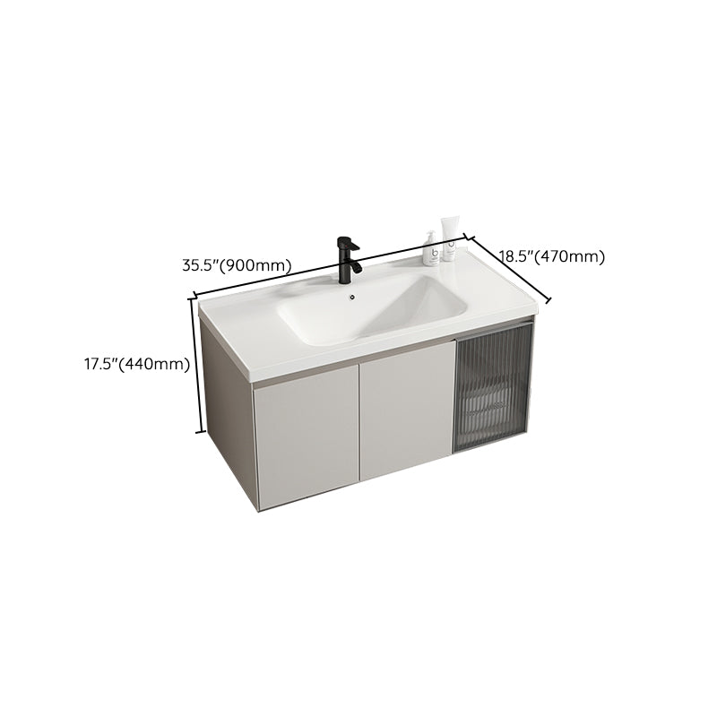 Metal Bathroom Vanity Set Single Sink Wall Mounted Bathroom Vanity Set Clearhalo 'Bathroom Remodel & Bathroom Fixtures' 'Bathroom Vanities' 'bathroom_vanities' 'Home Improvement' 'home_improvement' 'home_improvement_bathroom_vanities' 7769815