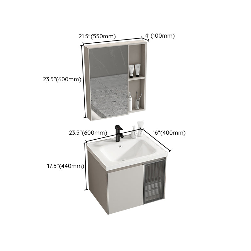 Metal Bathroom Vanity Set Single Sink Wall Mounted Bathroom Vanity Set Clearhalo 'Bathroom Remodel & Bathroom Fixtures' 'Bathroom Vanities' 'bathroom_vanities' 'Home Improvement' 'home_improvement' 'home_improvement_bathroom_vanities' 7769819