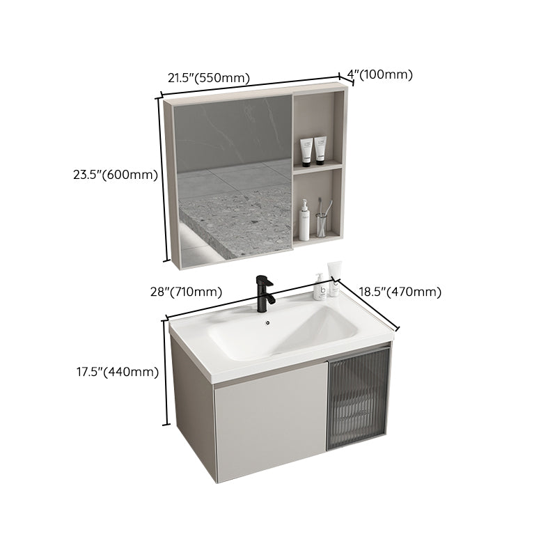 Metal Bathroom Vanity Set Single Sink Wall Mounted Bathroom Vanity Set Clearhalo 'Bathroom Remodel & Bathroom Fixtures' 'Bathroom Vanities' 'bathroom_vanities' 'Home Improvement' 'home_improvement' 'home_improvement_bathroom_vanities' 7769820