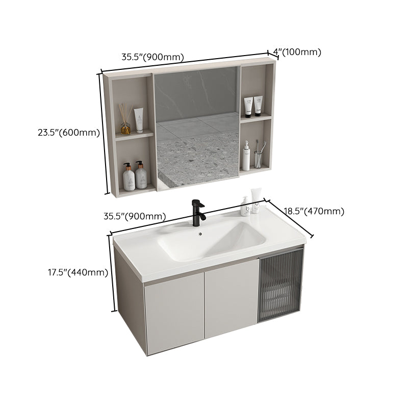 Metal Bathroom Vanity Set Single Sink Wall Mounted Bathroom Vanity Set Clearhalo 'Bathroom Remodel & Bathroom Fixtures' 'Bathroom Vanities' 'bathroom_vanities' 'Home Improvement' 'home_improvement' 'home_improvement_bathroom_vanities' 7769822