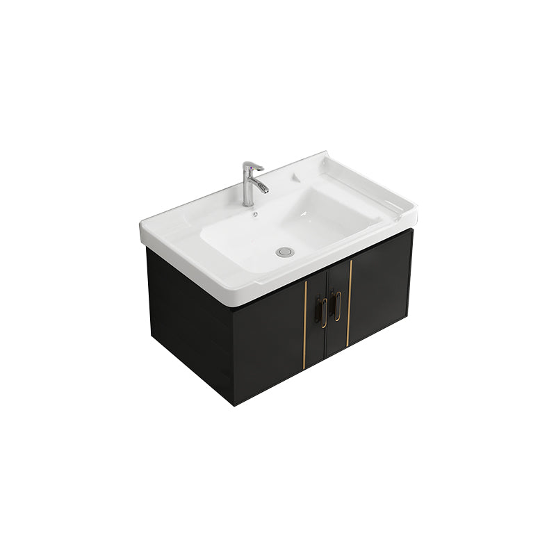 Bathroom Vanity Wall Mounted Sink Vanity in Ceramic with Waterproof Mirror Vanity & Faucet Towel Bar Not Included Clearhalo 'Bathroom Remodel & Bathroom Fixtures' 'Bathroom Vanities' 'bathroom_vanities' 'Home Improvement' 'home_improvement' 'home_improvement_bathroom_vanities' 7769845