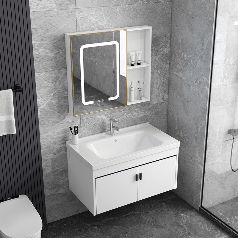 Ceramic Bathroom Sink Vanity Wall-Mounted Bathroom Sink Vanity with Faucet Included Clearhalo 'Bathroom Remodel & Bathroom Fixtures' 'Bathroom Vanities' 'bathroom_vanities' 'Home Improvement' 'home_improvement' 'home_improvement_bathroom_vanities' 7770020