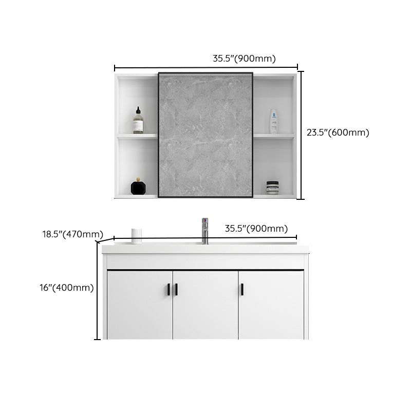 Ceramic Bathroom Sink Vanity Wall-Mounted Bathroom Sink Vanity with Faucet Included Clearhalo 'Bathroom Remodel & Bathroom Fixtures' 'Bathroom Vanities' 'bathroom_vanities' 'Home Improvement' 'home_improvement' 'home_improvement_bathroom_vanities' 7770055