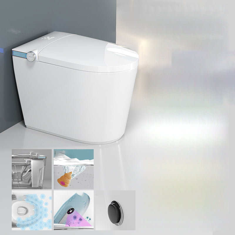 Floor Standing Bidet Elongated Ceramic with Heated Seat Foot Sensor White Manual Flip (Medium Configuration Version) Clearhalo 'Bathroom Remodel & Bathroom Fixtures' 'Bidets' 'Home Improvement' 'home_improvement' 'home_improvement_bidets' 'Toilets & Bidets' 7777117