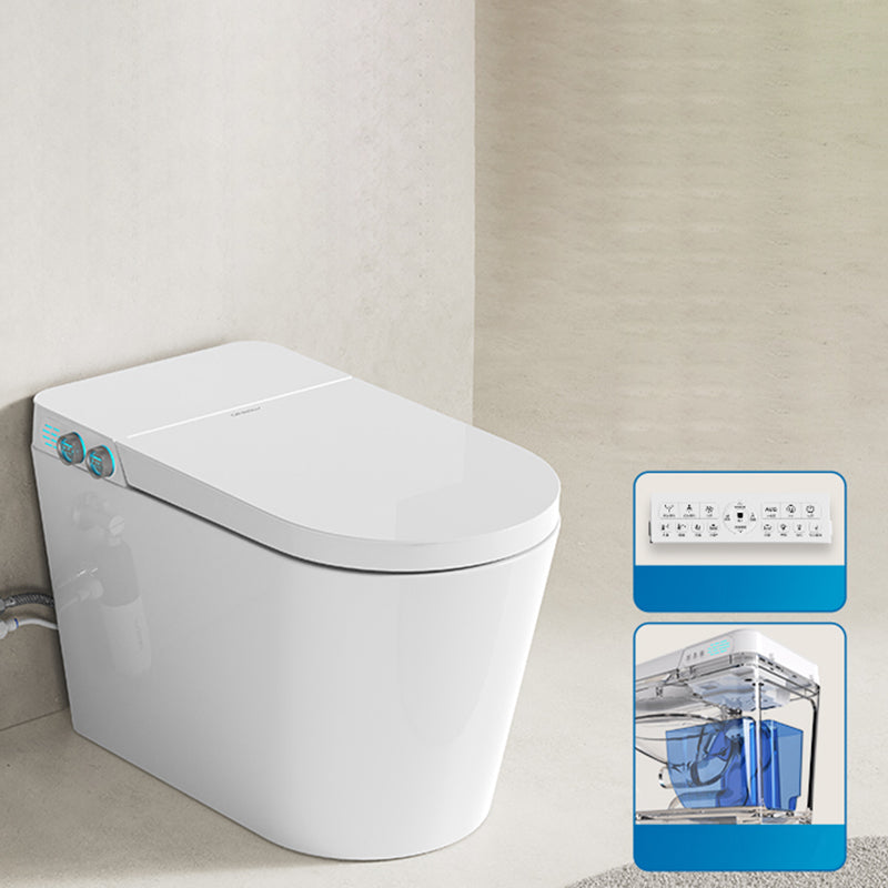 Floor Standing Bidet Contemporary Foot Sensor Dryer Ceramic Elongated White Manual Lid (Standard) Clearhalo 'Bathroom Remodel & Bathroom Fixtures' 'Bidets' 'Home Improvement' 'home_improvement' 'home_improvement_bidets' 'Toilets & Bidets' 7777131