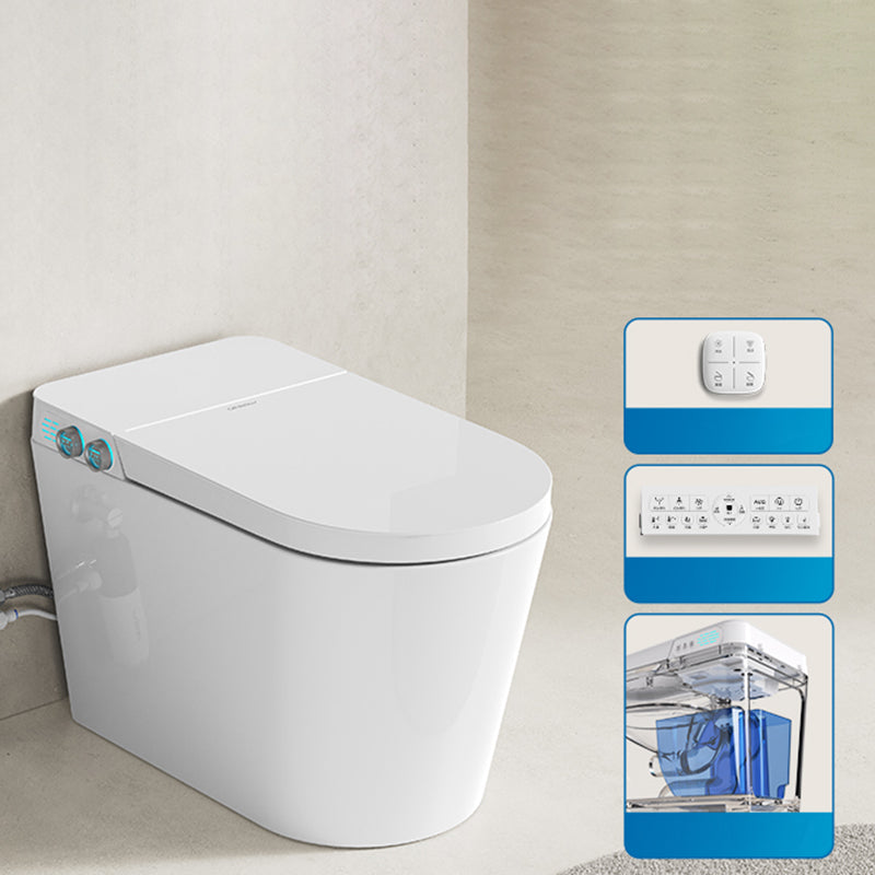 Floor Standing Bidet Contemporary Foot Sensor Dryer Ceramic Elongated White Automatic Lid( Top Configuration) Clearhalo 'Bathroom Remodel & Bathroom Fixtures' 'Bidets' 'Home Improvement' 'home_improvement' 'home_improvement_bidets' 'Toilets & Bidets' 7777132