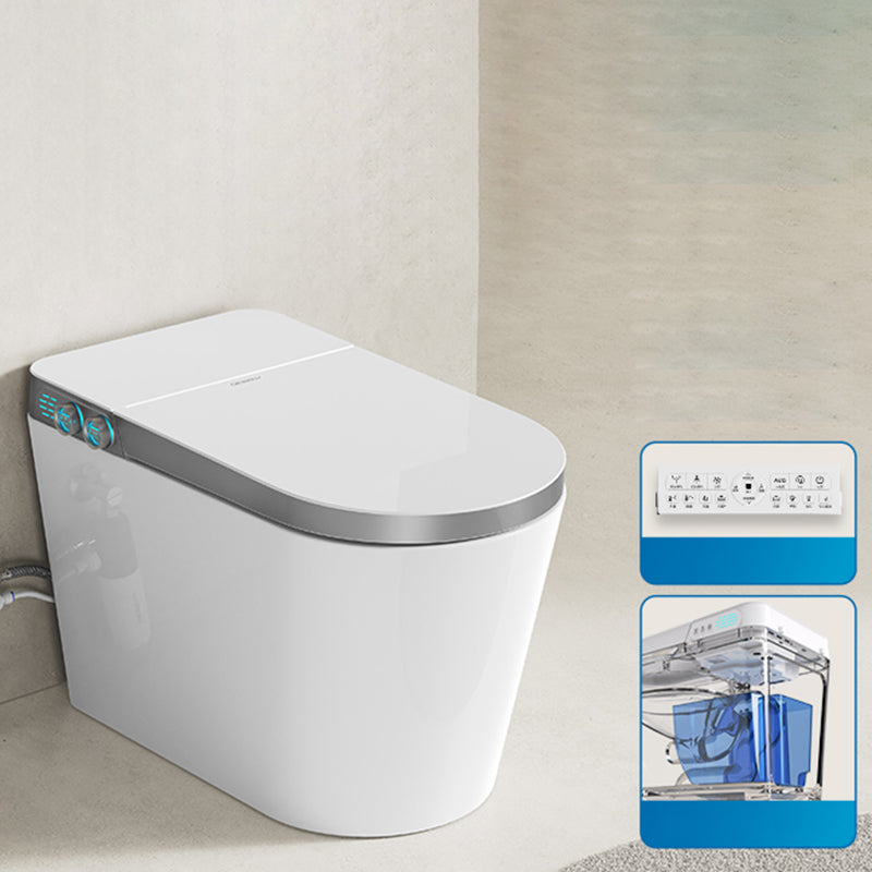 Floor Standing Bidet Contemporary Foot Sensor Dryer Ceramic Elongated Grey Manual Lid (Standard) Clearhalo 'Bathroom Remodel & Bathroom Fixtures' 'Bidets' 'Home Improvement' 'home_improvement' 'home_improvement_bidets' 'Toilets & Bidets' 7777134
