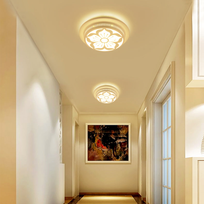 Art Deco Flush Mount Ceiling Light Circular Acrylic Ceiling Lamp for Hallway Clearhalo 'Ceiling Lights' 'Close To Ceiling Lights' 'Close to ceiling' 'Flush mount' Lighting' 77781