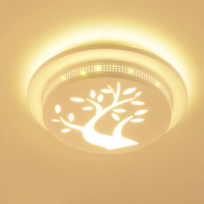 Art Deco Flush Mount Ceiling Light Circular Acrylic Ceiling Lamp for Hallway White C Clearhalo 'Ceiling Lights' 'Close To Ceiling Lights' 'Close to ceiling' 'Flush mount' Lighting' 77783