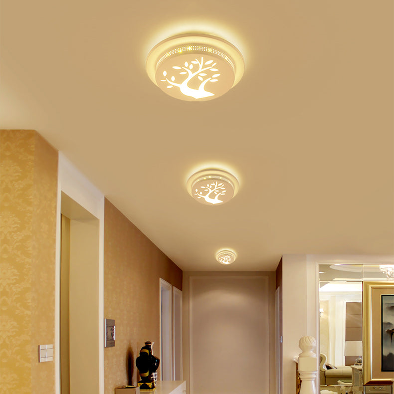 Art Deco Flush Mount Ceiling Light Circular Acrylic Ceiling Lamp for Hallway Clearhalo 'Ceiling Lights' 'Close To Ceiling Lights' 'Close to ceiling' 'Flush mount' Lighting' 77784