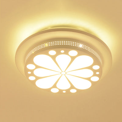 Art Deco Flush Mount Ceiling Light Circular Acrylic Ceiling Lamp for Hallway White D Clearhalo 'Ceiling Lights' 'Close To Ceiling Lights' 'Close to ceiling' 'Flush mount' Lighting' 77786