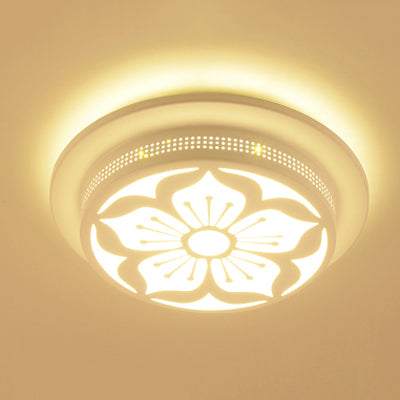 Art Deco Flush Mount Ceiling Light Circular Acrylic Ceiling Lamp for Hallway White B Clearhalo 'Ceiling Lights' 'Close To Ceiling Lights' 'Close to ceiling' 'Flush mount' Lighting' 77787