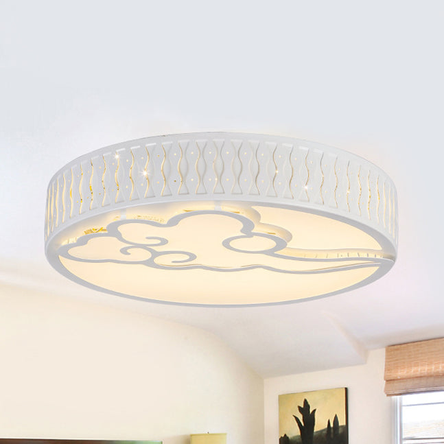 Nordic Modern Bedroom Round Flush Mount Ceiling Fixture Acrylic Flush mount Light in White for Living Room Clearhalo 'Ceiling Lights' 'Close To Ceiling Lights' 'Close to ceiling' 'Flush mount' Lighting' 77826