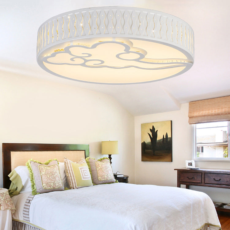 Nordic Modern Bedroom Round Flush Mount Ceiling Fixture Acrylic Flush mount Light in White for Living Room Clearhalo 'Ceiling Lights' 'Close To Ceiling Lights' 'Close to ceiling' 'Flush mount' Lighting' 77827