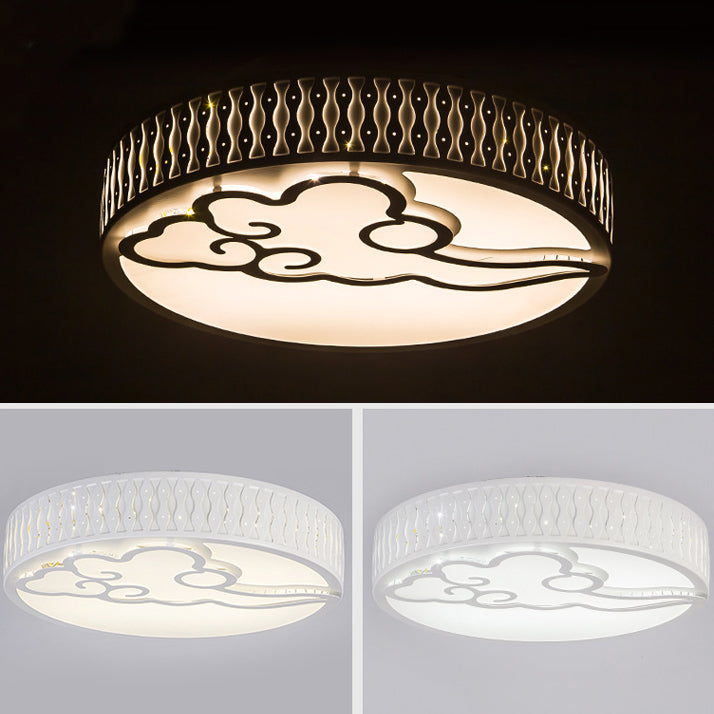 Nordic Modern Bedroom Round Flush Mount Ceiling Fixture Acrylic Flush mount Light in White for Living Room Clearhalo 'Ceiling Lights' 'Close To Ceiling Lights' 'Close to ceiling' 'Flush mount' Lighting' 77832