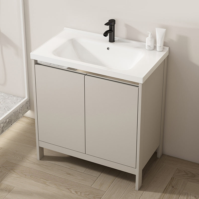 Rectangular Freestanding Bathroom Vanity Modern Gray Single-Sink Vanity Set Clearhalo 'Bathroom Remodel & Bathroom Fixtures' 'Bathroom Vanities' 'bathroom_vanities' 'Home Improvement' 'home_improvement' 'home_improvement_bathroom_vanities' 7784628