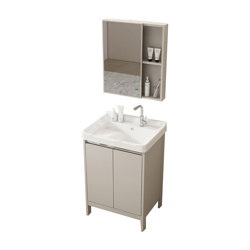 Rectangular Freestanding Bathroom Vanity Modern Gray Single-Sink Vanity Set Clearhalo 'Bathroom Remodel & Bathroom Fixtures' 'Bathroom Vanities' 'bathroom_vanities' 'Home Improvement' 'home_improvement' 'home_improvement_bathroom_vanities' 7784635