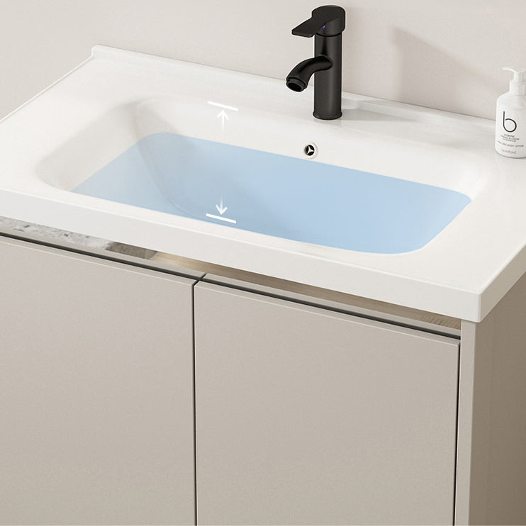 Rectangular Freestanding Bathroom Vanity Modern Gray Single-Sink Vanity Set Clearhalo 'Bathroom Remodel & Bathroom Fixtures' 'Bathroom Vanities' 'bathroom_vanities' 'Home Improvement' 'home_improvement' 'home_improvement_bathroom_vanities' 7784636