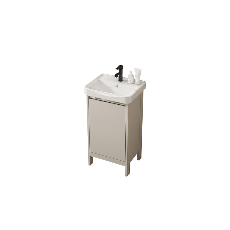 Rectangular Freestanding Bathroom Vanity Modern Gray Single-Sink Vanity Set Vanity & Faucet 16.9"L x 13.8"W x 31.9"H Washboard Not Included Clearhalo 'Bathroom Remodel & Bathroom Fixtures' 'Bathroom Vanities' 'bathroom_vanities' 'Home Improvement' 'home_improvement' 'home_improvement_bathroom_vanities' 7784647