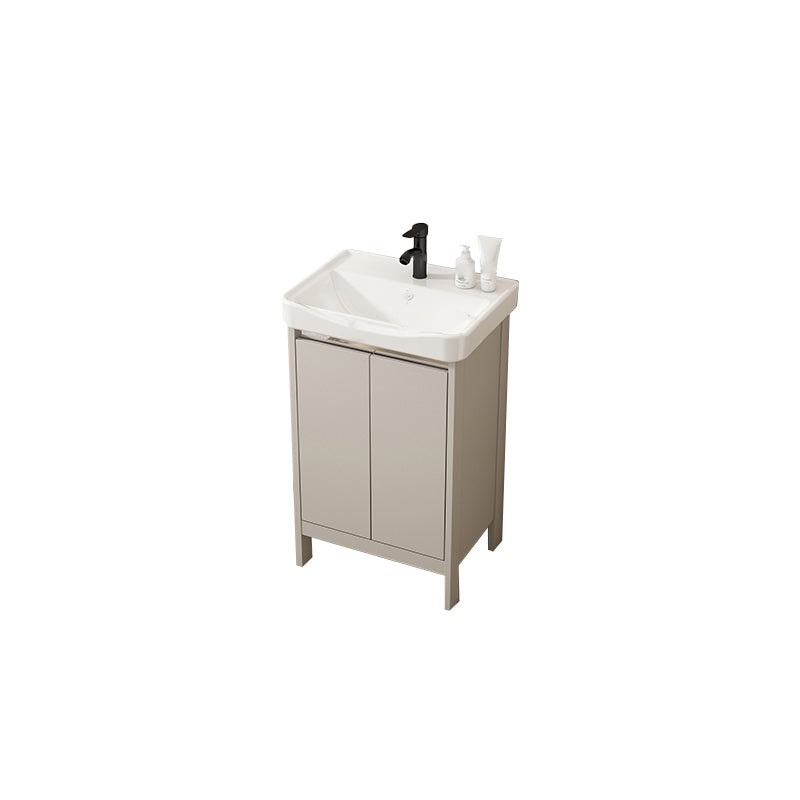 Rectangular Freestanding Bathroom Vanity Modern Gray Single-Sink Vanity Set Vanity & Faucet 20"L x 14"W x 32"H Washboard Not Included Clearhalo 'Bathroom Remodel & Bathroom Fixtures' 'Bathroom Vanities' 'bathroom_vanities' 'Home Improvement' 'home_improvement' 'home_improvement_bathroom_vanities' 7784648