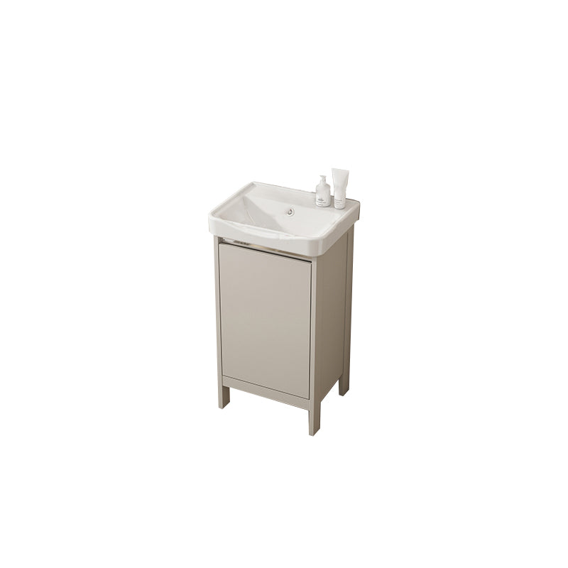 Rectangular Freestanding Bathroom Vanity Modern Gray Single-Sink Vanity Set Bathroom Vanity 16.9"L x 13.8"W x 31.9"H Washboard Not Included Clearhalo 'Bathroom Remodel & Bathroom Fixtures' 'Bathroom Vanities' 'bathroom_vanities' 'Home Improvement' 'home_improvement' 'home_improvement_bathroom_vanities' 7784655