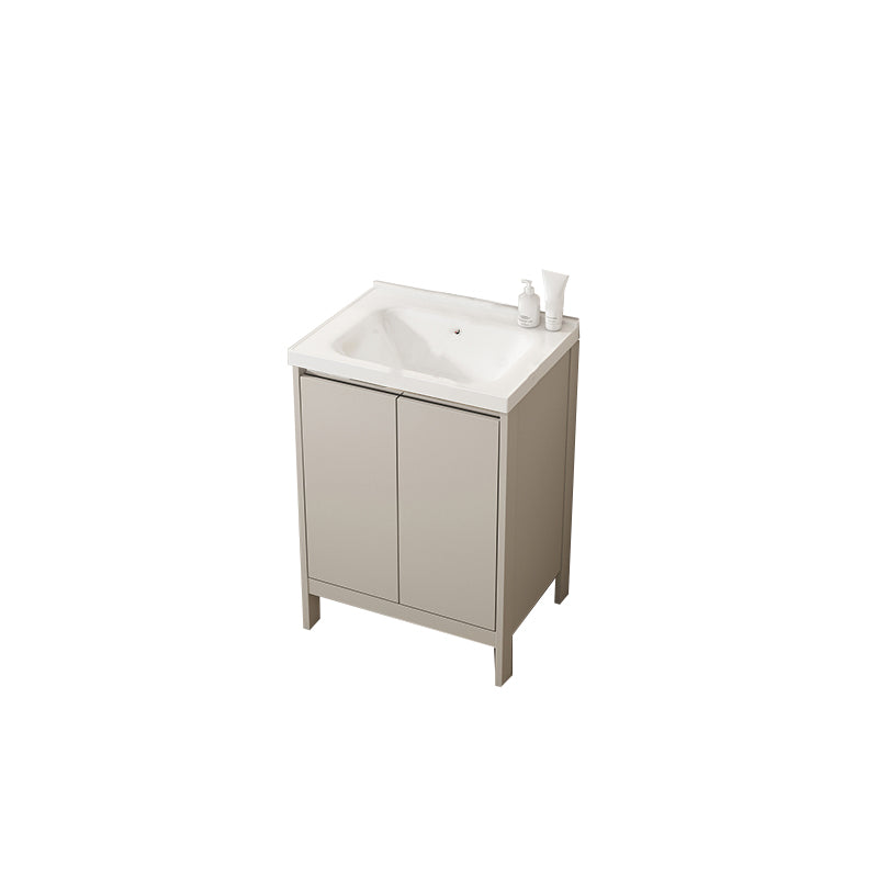 Rectangular Freestanding Bathroom Vanity Modern Gray Single-Sink Vanity Set Bathroom Vanity 24"L x 15.7"W x 31.9"H Washboard Not Included Clearhalo 'Bathroom Remodel & Bathroom Fixtures' 'Bathroom Vanities' 'bathroom_vanities' 'Home Improvement' 'home_improvement' 'home_improvement_bathroom_vanities' 7784657