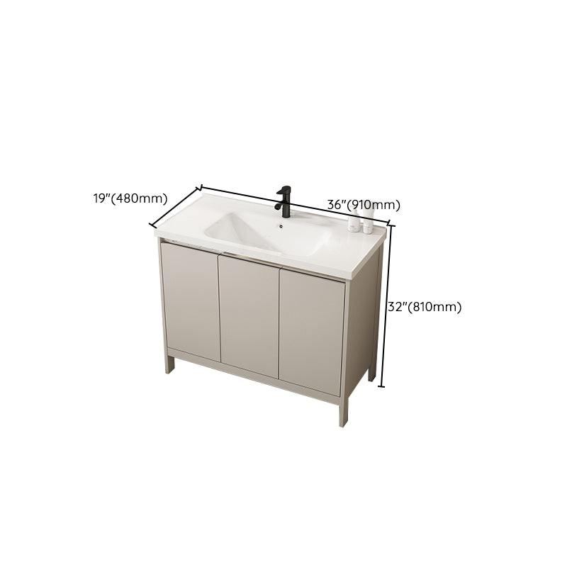 Rectangular Freestanding Bathroom Vanity Modern Gray Single-Sink Vanity Set Clearhalo 'Bathroom Remodel & Bathroom Fixtures' 'Bathroom Vanities' 'bathroom_vanities' 'Home Improvement' 'home_improvement' 'home_improvement_bathroom_vanities' 7784677