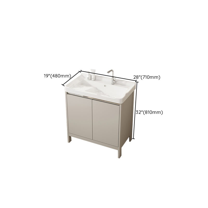 Rectangular Freestanding Bathroom Vanity Modern Gray Single-Sink Vanity Set Clearhalo 'Bathroom Remodel & Bathroom Fixtures' 'Bathroom Vanities' 'bathroom_vanities' 'Home Improvement' 'home_improvement' 'home_improvement_bathroom_vanities' 7784680